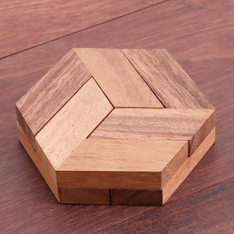 Puzzle en bois hexagonal élégant Tinney