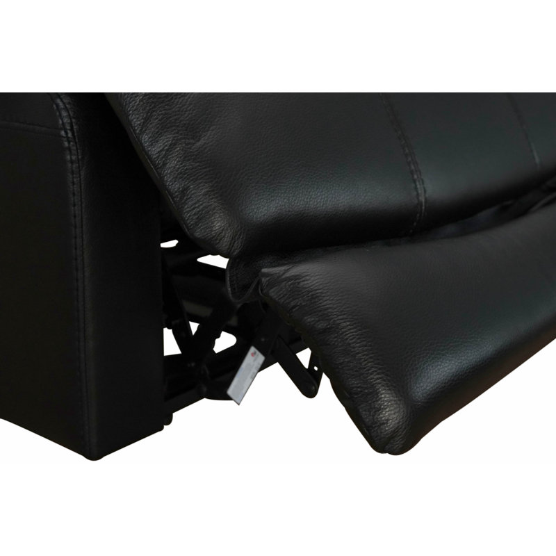 Fauteuil inclinable électrique standard en cuir véritable de 37,5 po de largeur, Noir