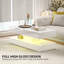 LED Coffee Table, High Gloss Living Room Table with 2 Drawers, White-1291160768