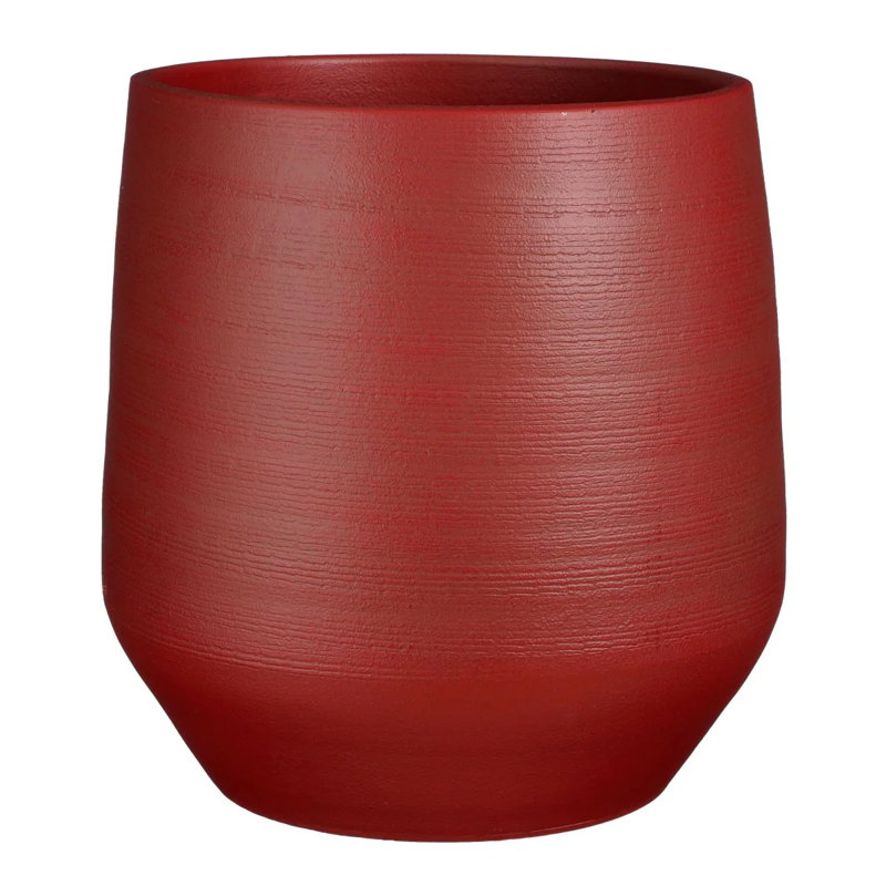 Evora Ceramic Pot Planter, 39cm H x 40cm W x 40cm D, Red