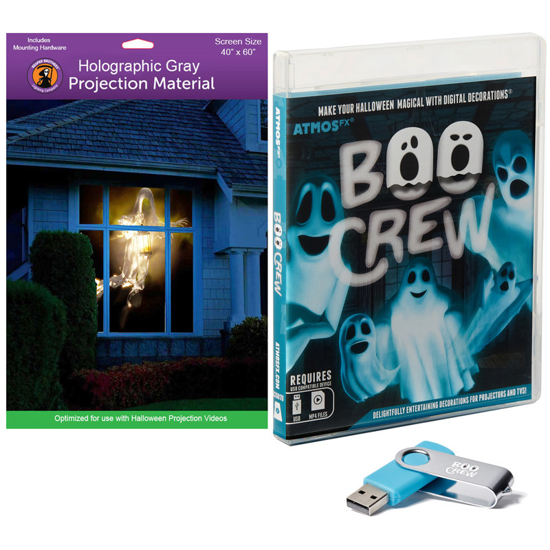 Vidéo sur USB AtmosFX Boo Crew + écran holographique 40 po x 60 po
