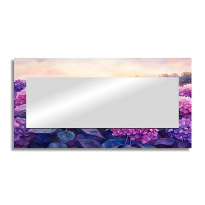 Hydrangea Field At Dusk I - Floral Mirror For Wall Art Decor - Printed On Metal