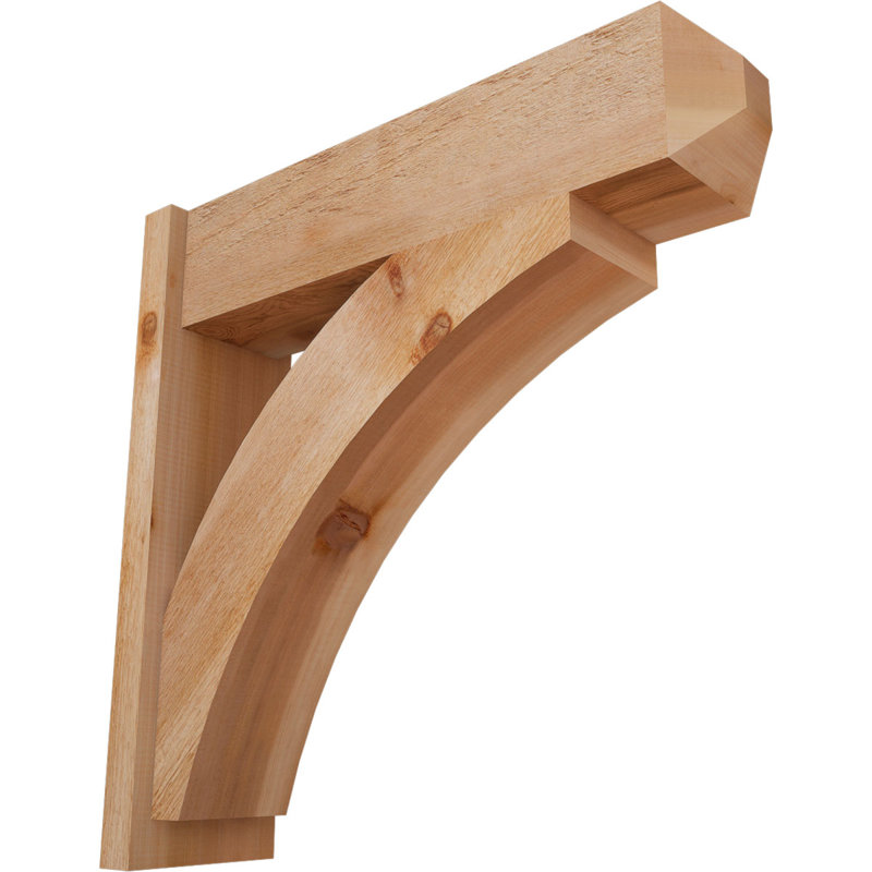Thorton Craftsman Rustic Wood Outlooker,  30" D x 30" H , 8" W Western Red Cedar (Rough Sawn)