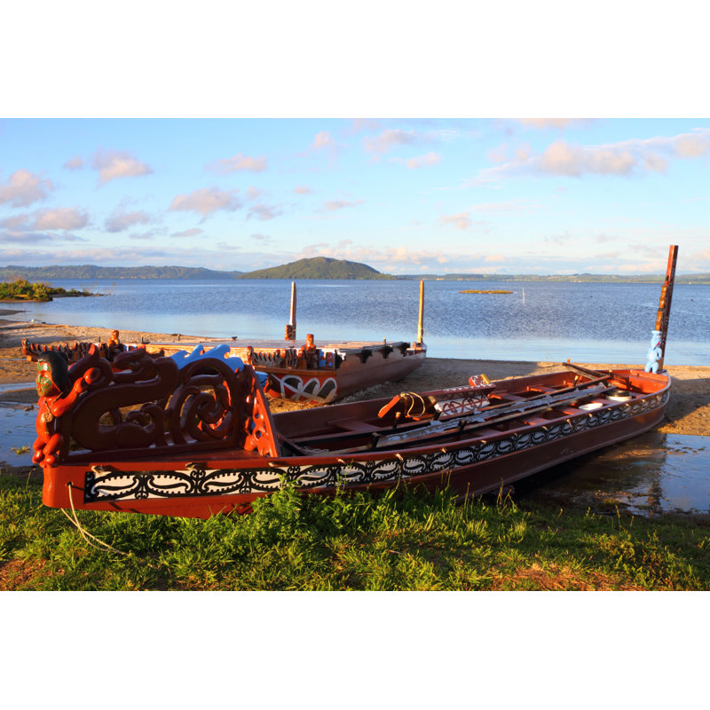 Maori Boats by GeorgeBurba - Wrapped Canvas Print, 30cm H x 46cm W