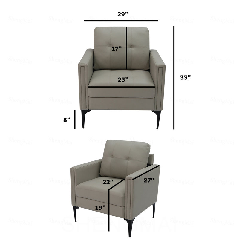 Chaise contemporaine avec accoudoirs, Beige
