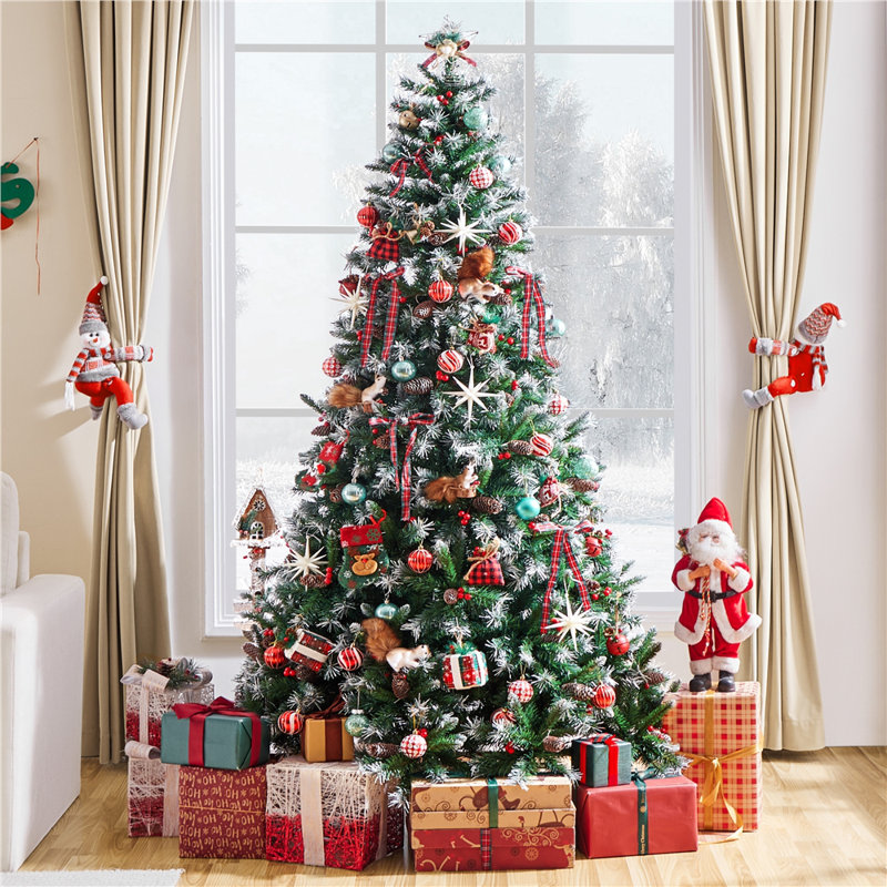 Lighted Artificial Fir Christmas Tree, 6 ft