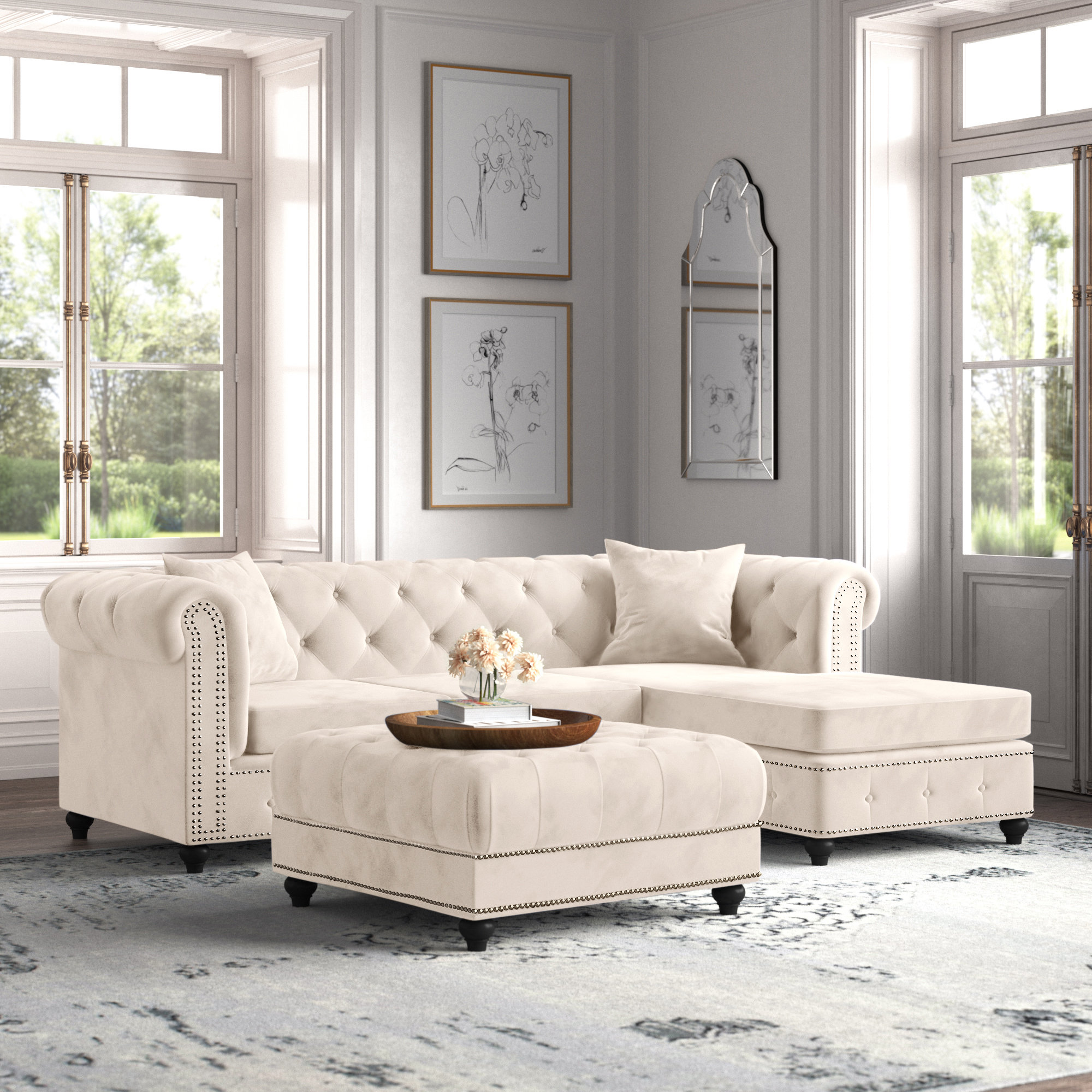 Everly Quinn Spangler Reversible Sectional