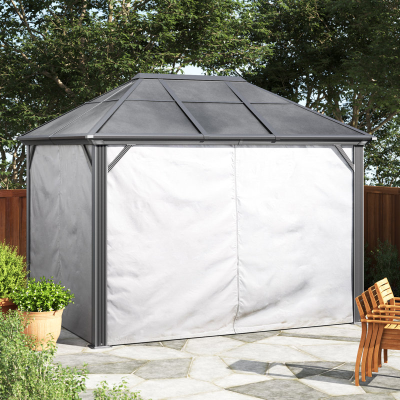 Rideaux bruns Sojag pour abri de jardin Genova, polyester, H 120 po x l 168 po x P 120 po, gris