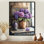 «Dontey Hydrangeas Bouquet On The Farm Table I - Hydrangea», reproduction d'art sur toile encadrée