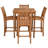 Teak Wood Bar Set Including Square Bistro Bar Table And Abacho Barstools-109480870-109480869