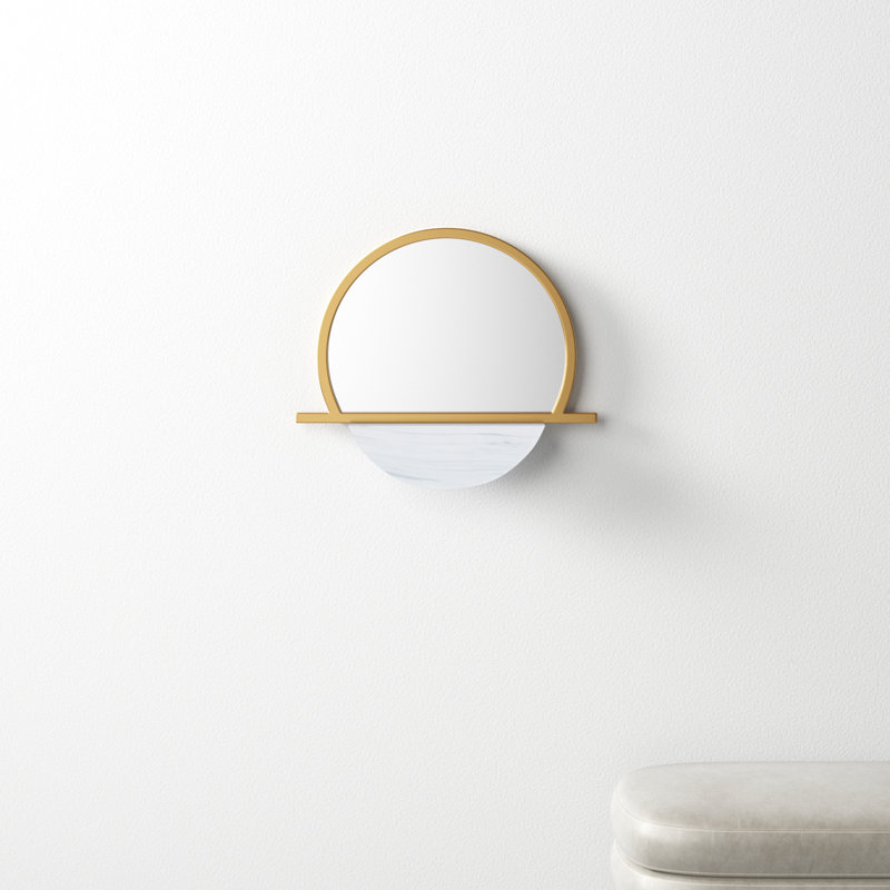 Daryll Metal Flat Mirror with Shelves