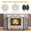 Almore 3 Panel Metal Fireplace Screen