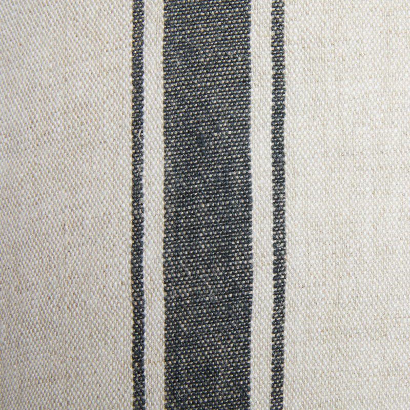 Marseille Pillow Cover - 22" x 22", Black/Natural Stripe