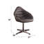 Fauteuil d'appoint pivotant en cuir - ébène antique et élégant pour bureau avec base pivotante