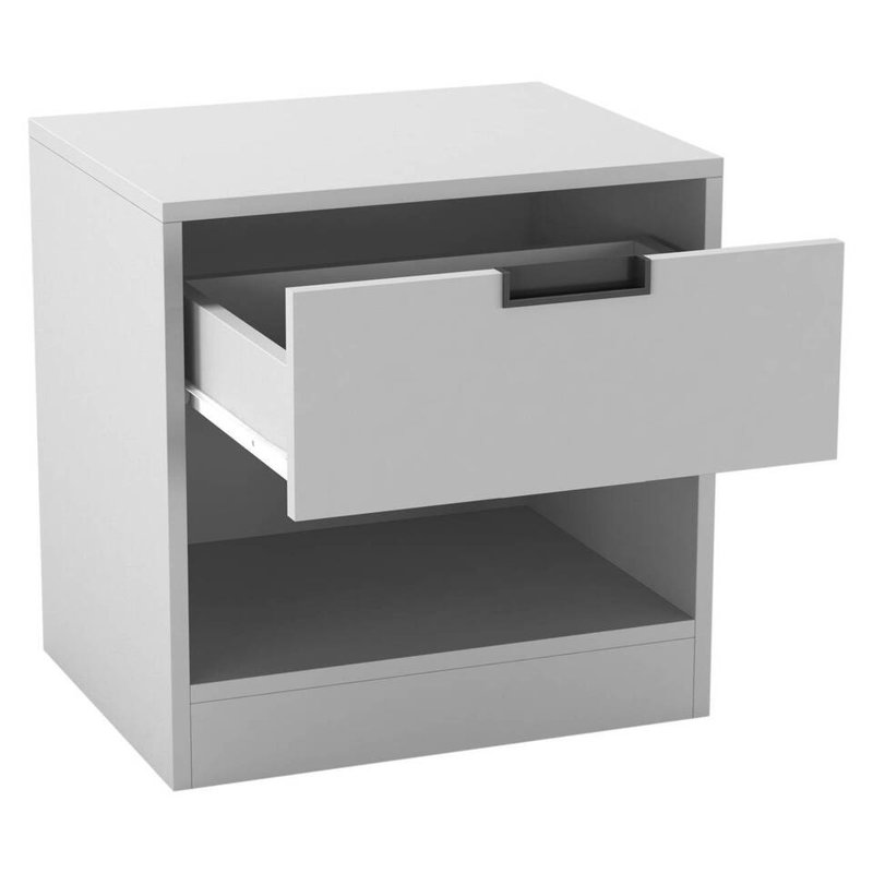Siek 45cm W Metal Bedside Table, White