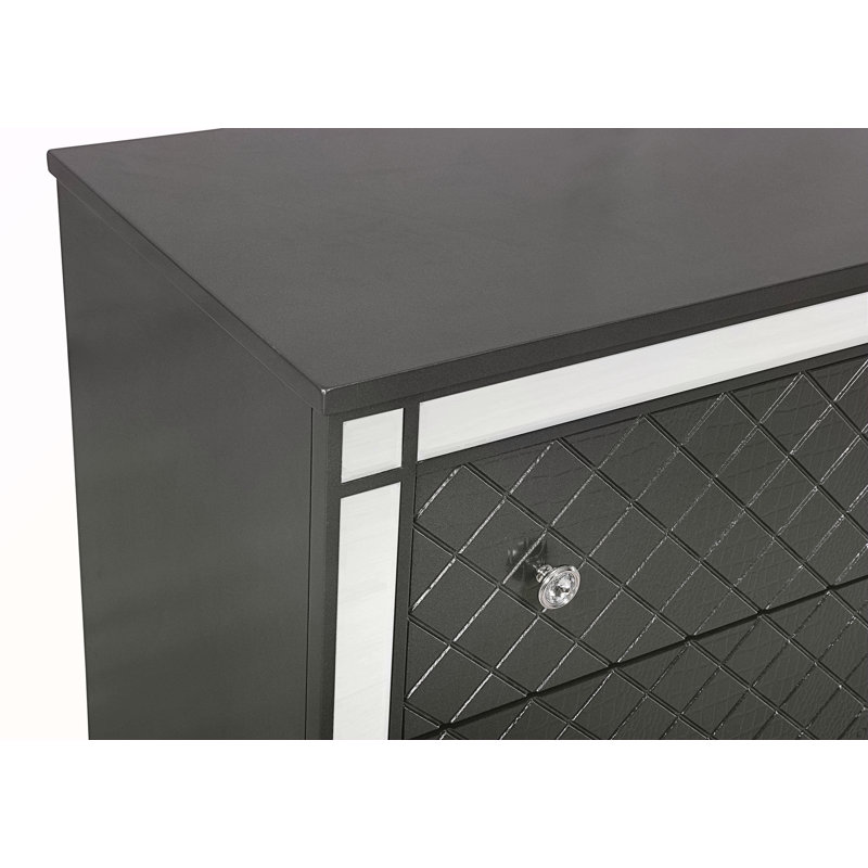 Table de bout de table de chevet 2 tiroirs de style contemporain 1Pc Glam
