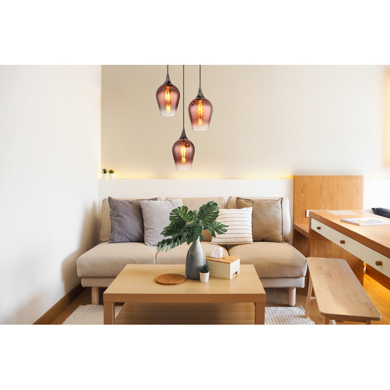 Daytwon 3 - Light Matte Black Pendant, White / opaline