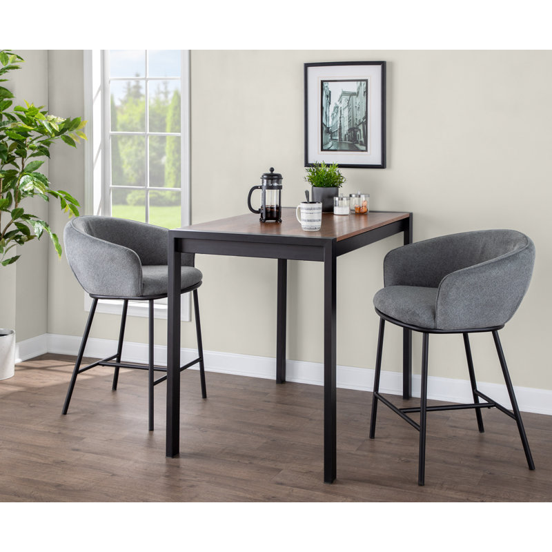 Kateryn 25.5" Upholstered Counter Stools, Gray