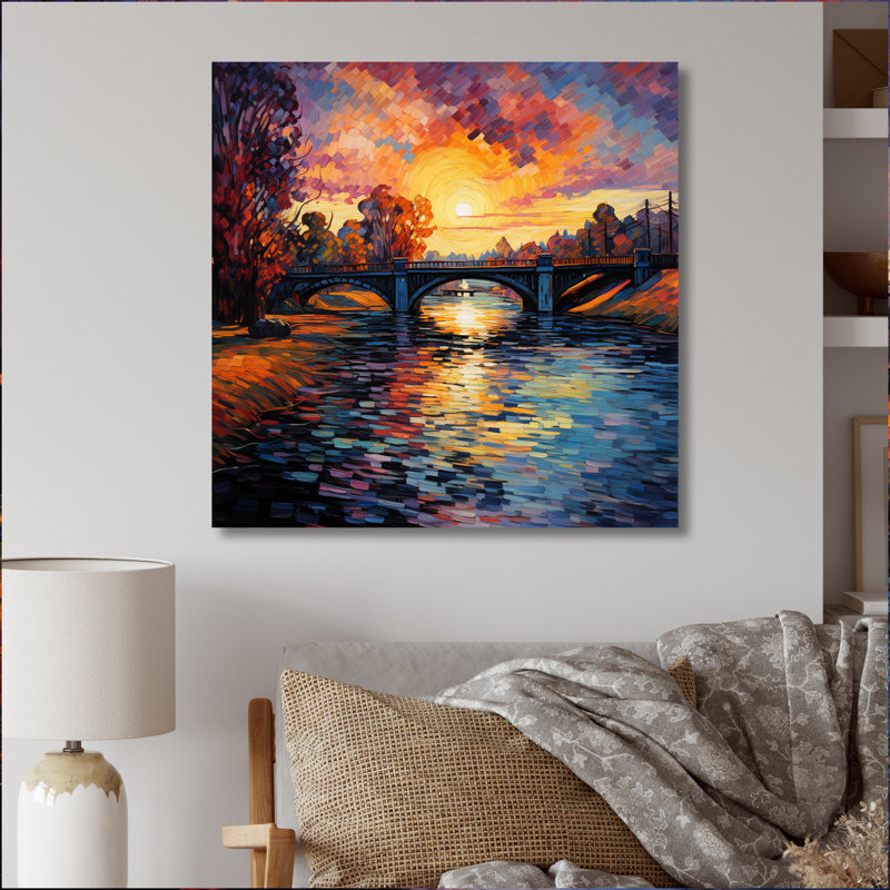 Vangogh, le pont à Arles I - art mural Vangogh, 44" H x 44" W, Toile tendue