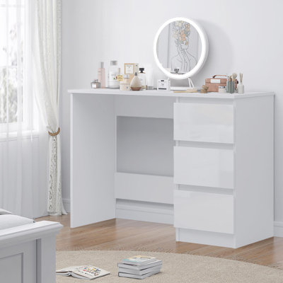 Oleary 3 Drawer Dressing Table Study Desk - Modern No-Handle Design