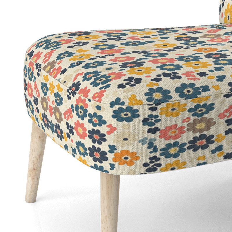 Chaise rembourrée Patchwork - Chaise d'appoint jaune Summer Daisy, Chaise d'appoint sans accoudoirs