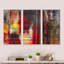 «Red Decorative Design», ensemble de 3 toiles abstraites encadrées-1777956557-1777956558