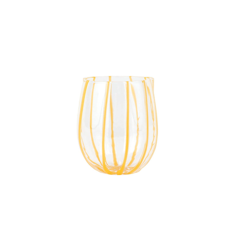 Verre à vin sans pied Nuovo, Transparent / jaune
