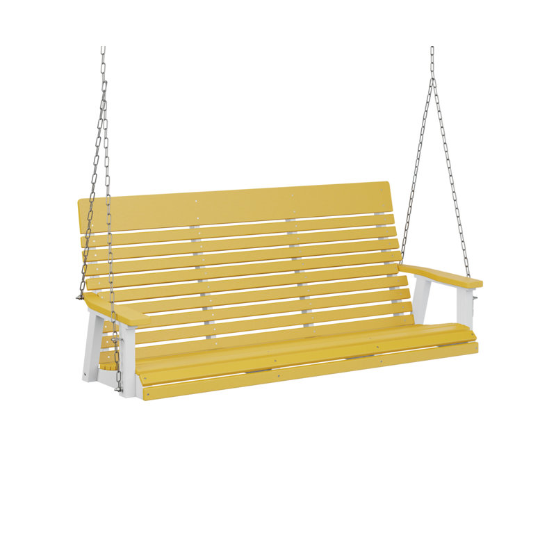 Balancelle berlinoise berlinoise à dossier décontracté avec fond blanc, Jaune / Blanc, 64"