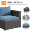 Ensemble de canapé modulaire de patio 5 pièces avec table basse-857780239