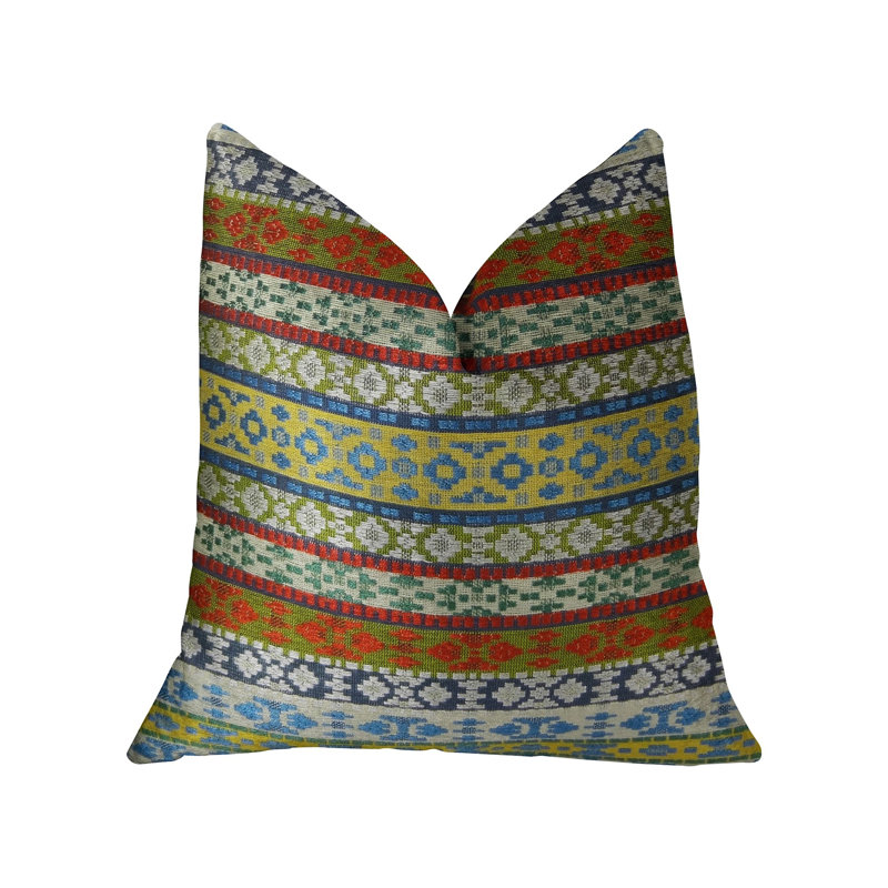 Coussin fait main Fun Stripes, H 16 po x l 16 po, Carré