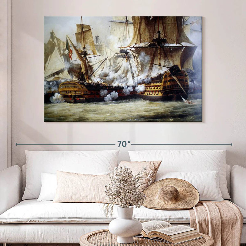 Scène de la bataille de Trafalgar, H 34 po x l 51 po
