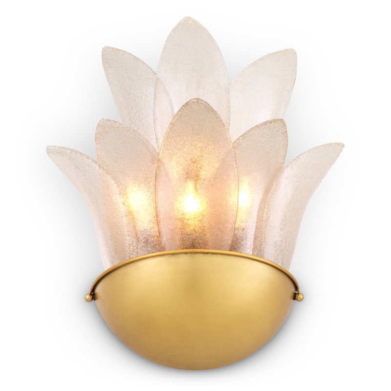 Wall Lamp Melrose Antique Brass Finish Light Smoke Glass