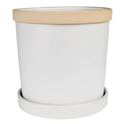 Cache-pot June avec soucoupe, céramique