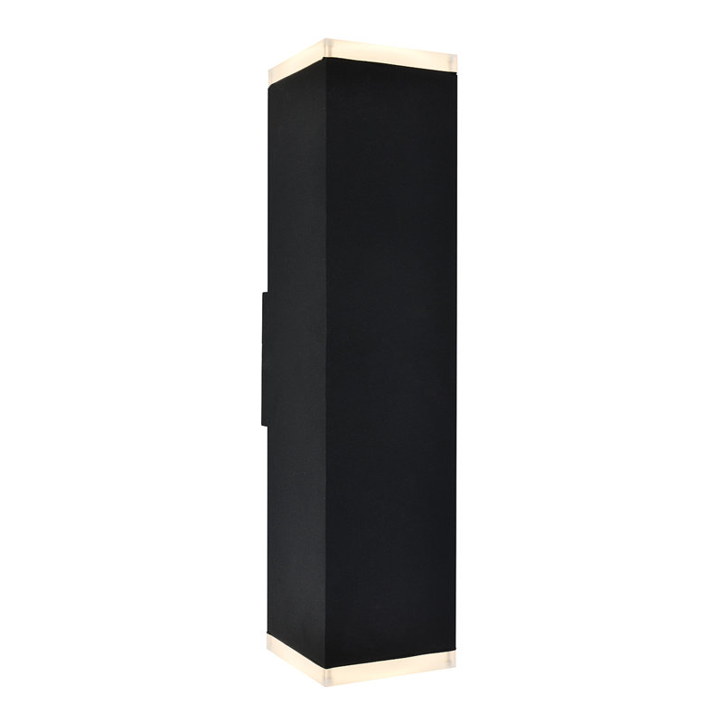 2 - Light Outdoor Sconce, 20" H x 4.7" W x 4.7" D, Black