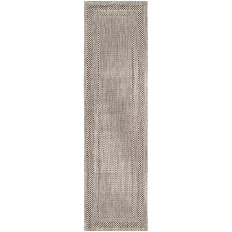 Reid Performance Solid Color Indoor/Outdoor Area Rug, Runner 2'3" x 12', Beige/Brown