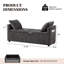 Banc de rangement capitonné en chenille avec accoudoirs et coussins, banc de repose-pieds bleu pour chambre à coucher-129516954