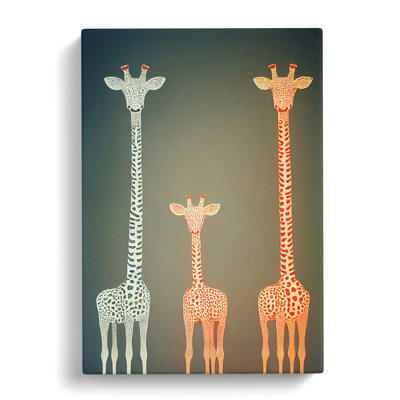 The Three Giraffes - Wrapped Canvas Print