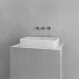 Vast Studio Wall-Mounted Rectangular Bathroom Sink – Gray/White Elevated Concrete