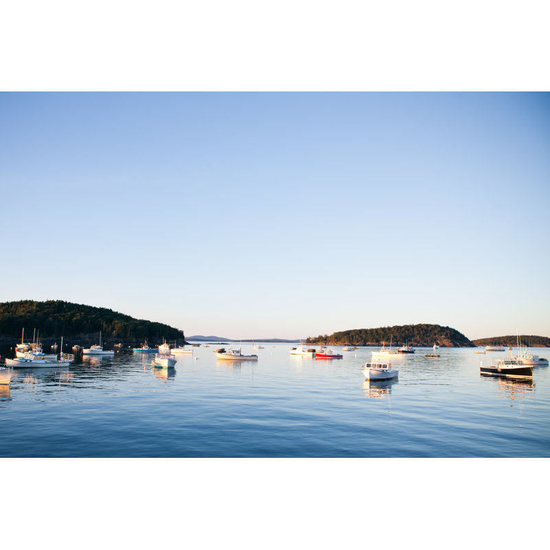 Fishing Boats Anchored by Wherelifeishidden - Wrapped Canvas Print, 30cm H x 46cm W