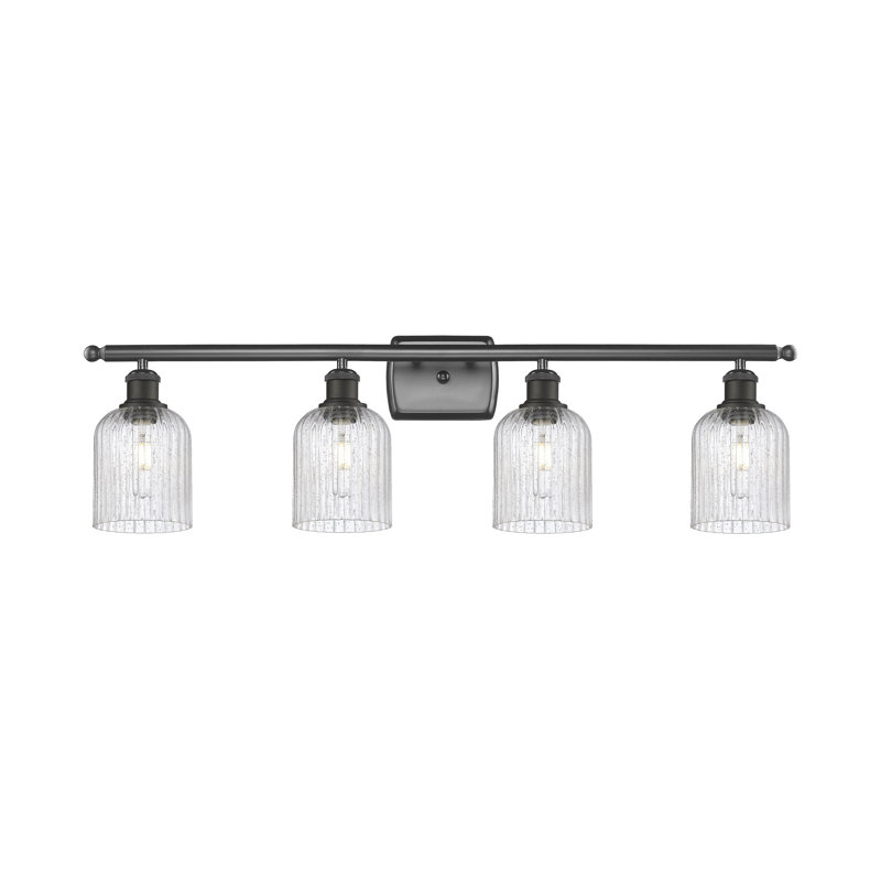 Éclairage pour meuble-lavabo à 4 lumières à intensité variable Fiennes Veil, Bronze huilé, Grainé