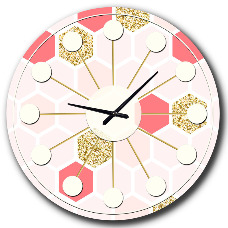 Gold Chic Design I - Mid-Century Modern wall clock, Small