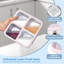 Ensemble de 4 boîtes de rangement pour aliments en acier inoxydable à 4 cellules, contenant à collation hermétique multicolore avec rebord coloré, organisateur de nourriture séparé pour garde-manger individuel