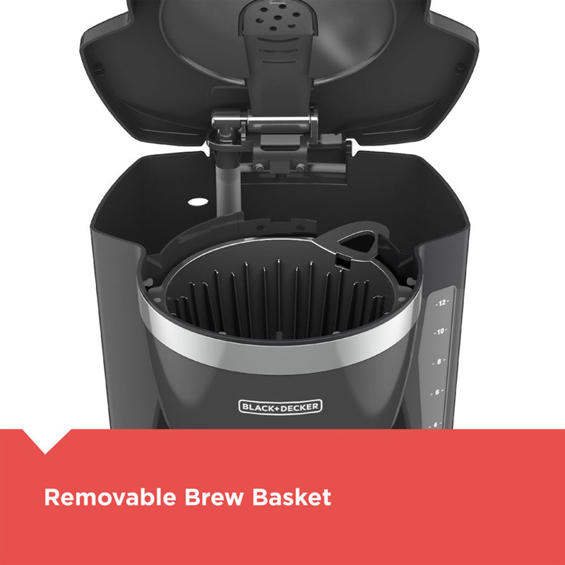 Cafetière programmable noire et grise 12 tasses