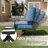 Outdoor Swivel Rocker Patio Chairs With Coffee Table 3 Pcs Bistro Set-1465726370