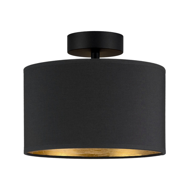 Tres Flush Mount, Anthracite/Gold, 20cm H x 45cm W x 45cm D