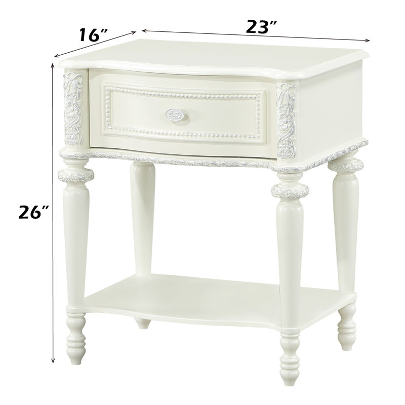 Lalo 1-Drawer Nightstand in Ivory