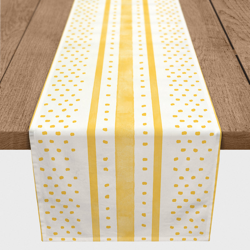 Chemin de table Jessine, 72 po x 16 po, Jaune
