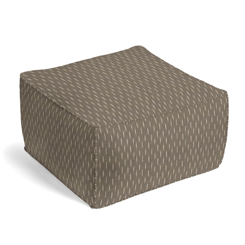 Square Pouf, Cinder Cotton Blend/Rayon/Viscose