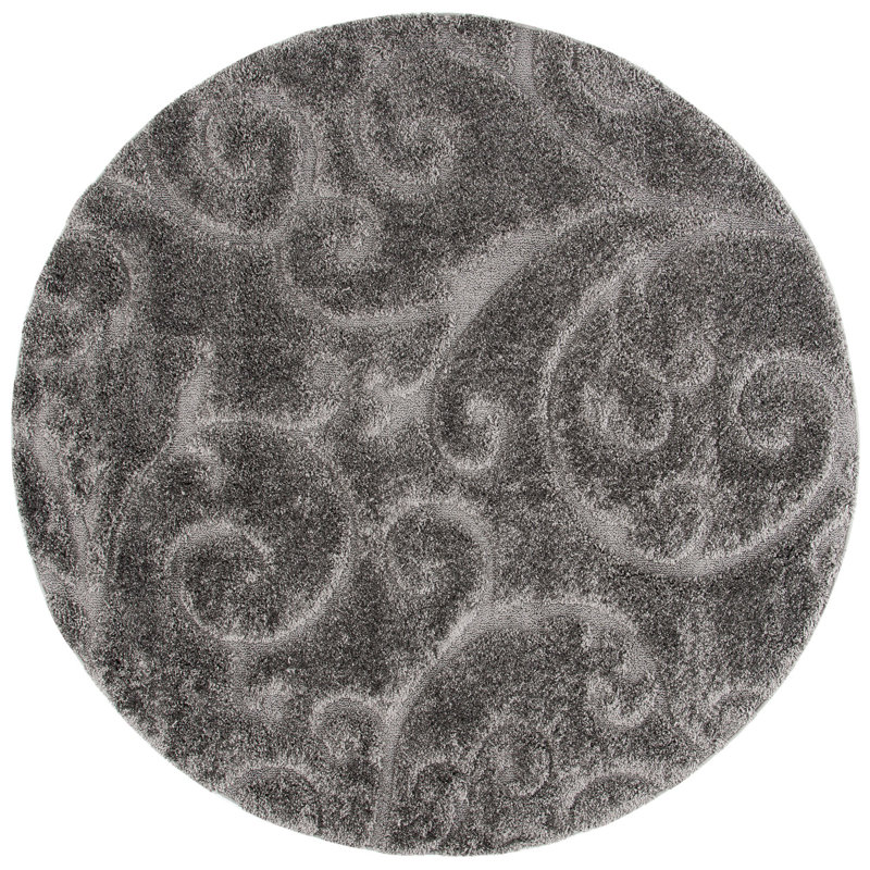 Tapis gris Chaffin, Rond 11 pi, Gris foncé
