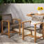Chaise de salle à manger 2 - Bois avec une finition élégante de l 25,51 po x P 24,36 po H 32,91 po de style brun tissé de longue durée